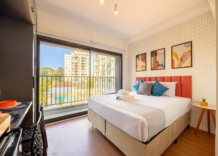Easy Star - Charmoso Studio Com Cama Queen No Brooklin - Nh01I